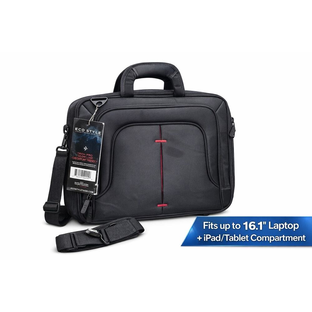 Eco Style Tech Pro Case 16.1" Topload LapTop Case Bag Checkpoint Friendly NEW